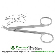 Universal Wire Cutting Scissor Angled - One Toothed Cutting Edge Stainless Steel, 12 cm - 4 3/4"